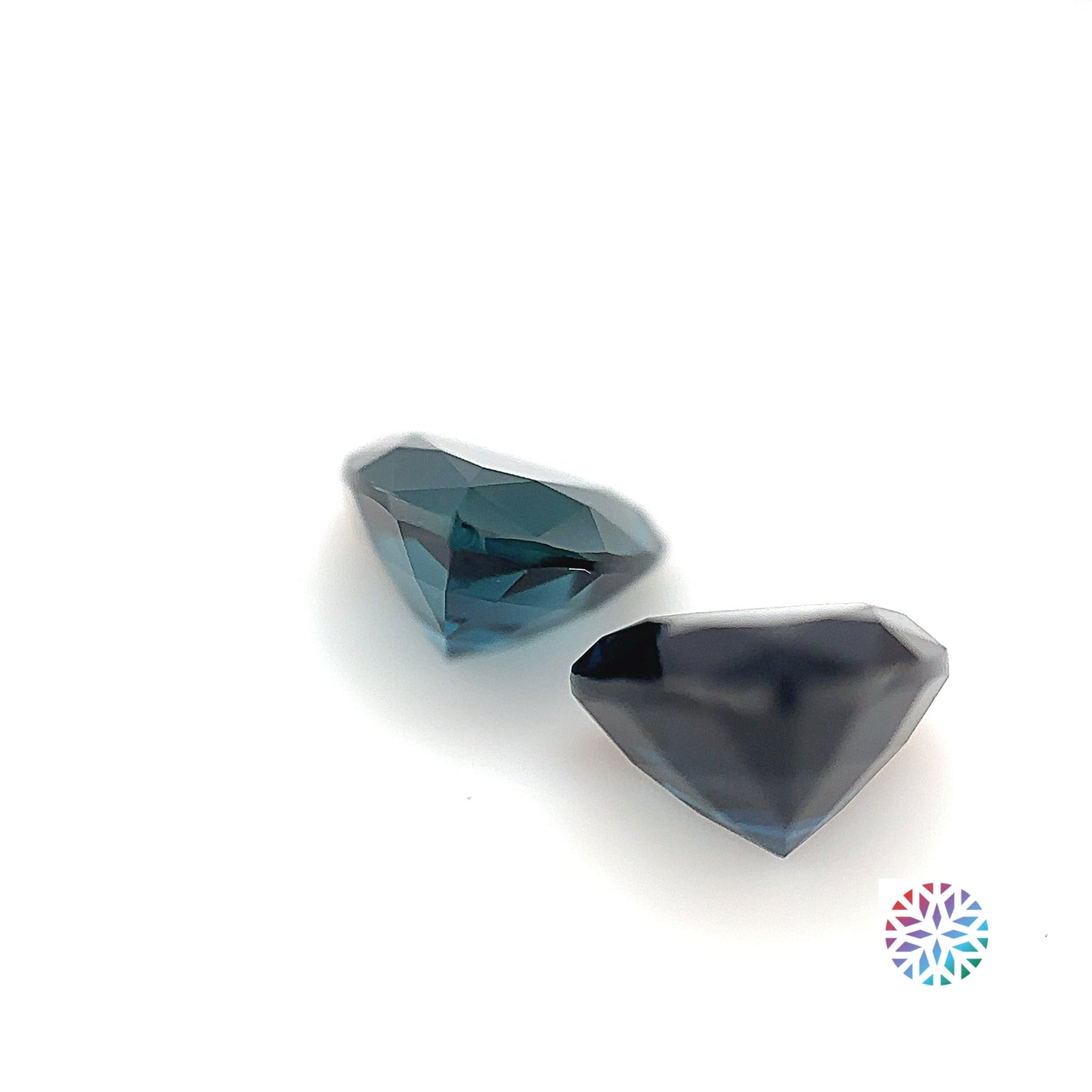 Blue Tourmaline pair - Trilliant, 3.22ct, 7.7 x 7.7 x 4.6mm