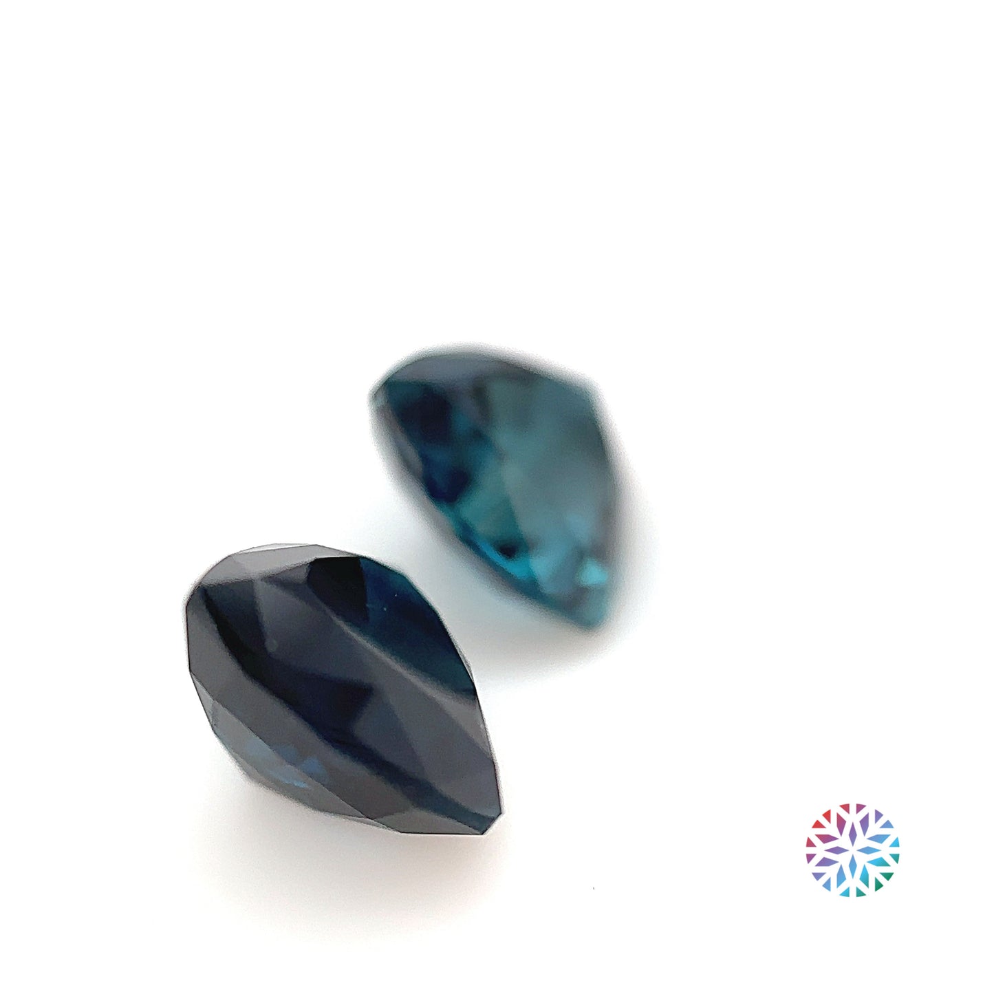 Blue Tourmaline pair - Trilliant, 3.22ct, 7.7 x 7.7 x 4.6mm