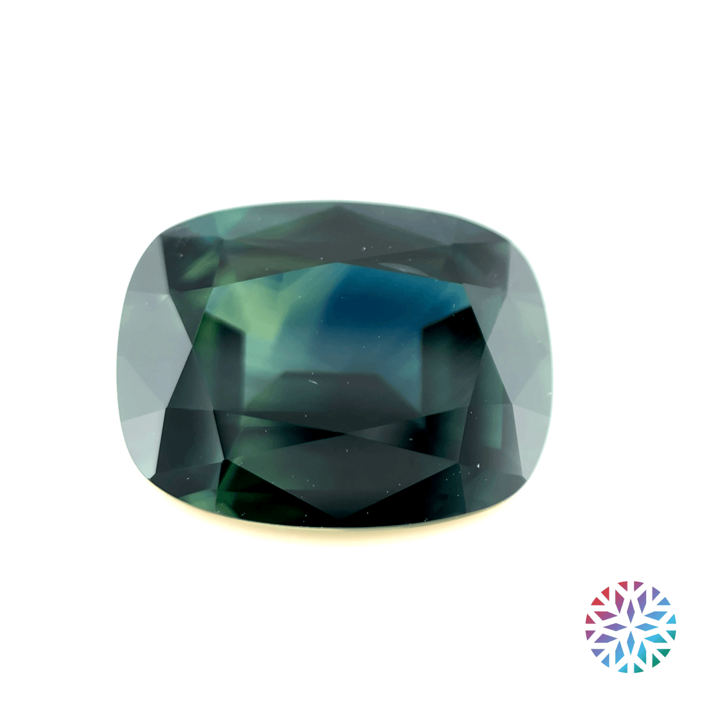 B/G Sapphire- Cushion, 4.07ct, 11.1 x 8.6 x 4.7mm