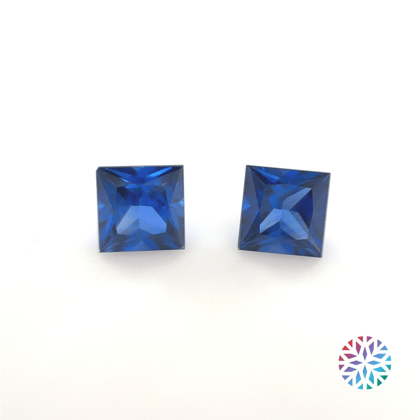 Blue Sapphire pair - Princess, 0.95ct, 4.2 x 4.2mm