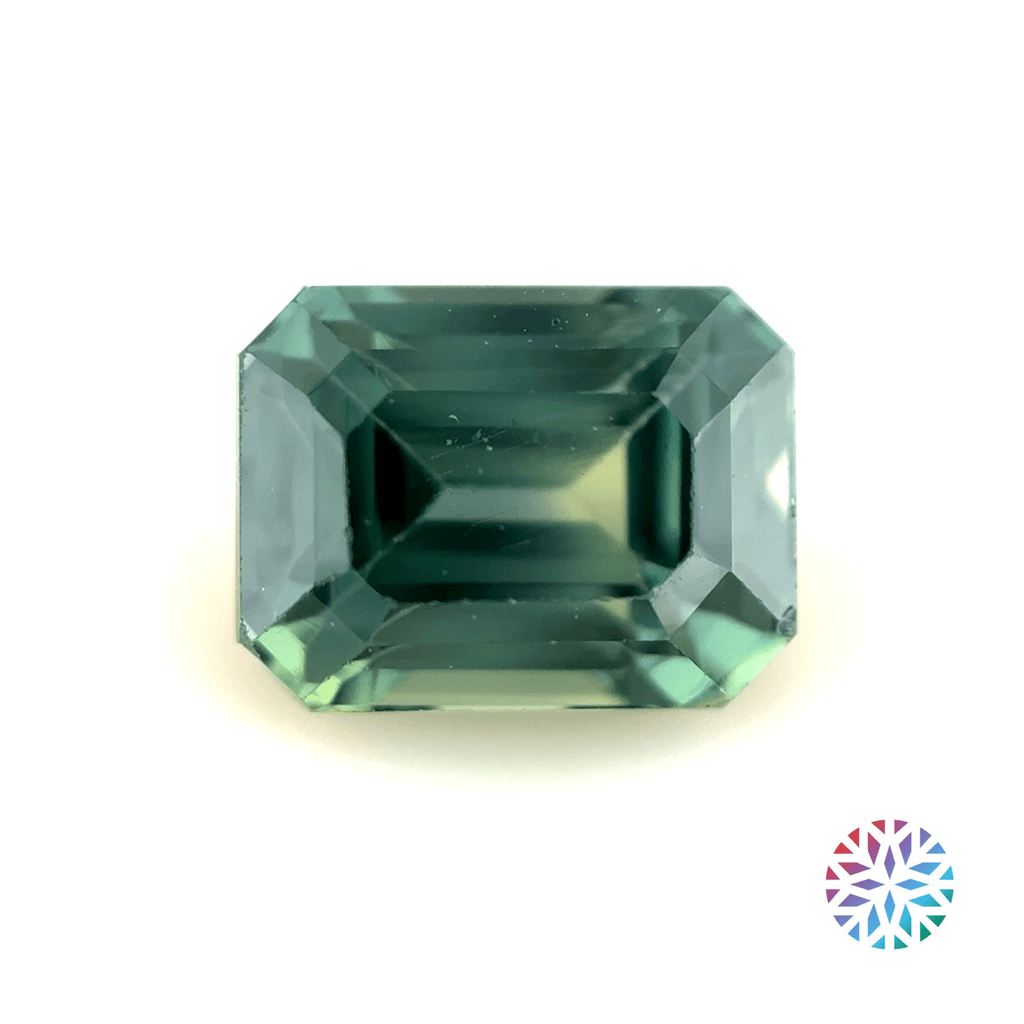 B/G Sapphire- Emerald, 1.39ct, 6.4 x 4.9 x 4.1mm