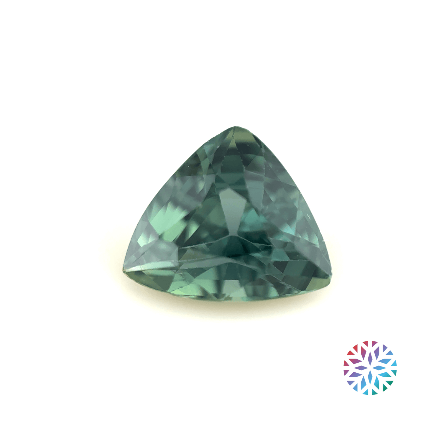 B/G Sapphire- Trilliant, 1.06ct, 6.5 x 6.4 x 3.9mm