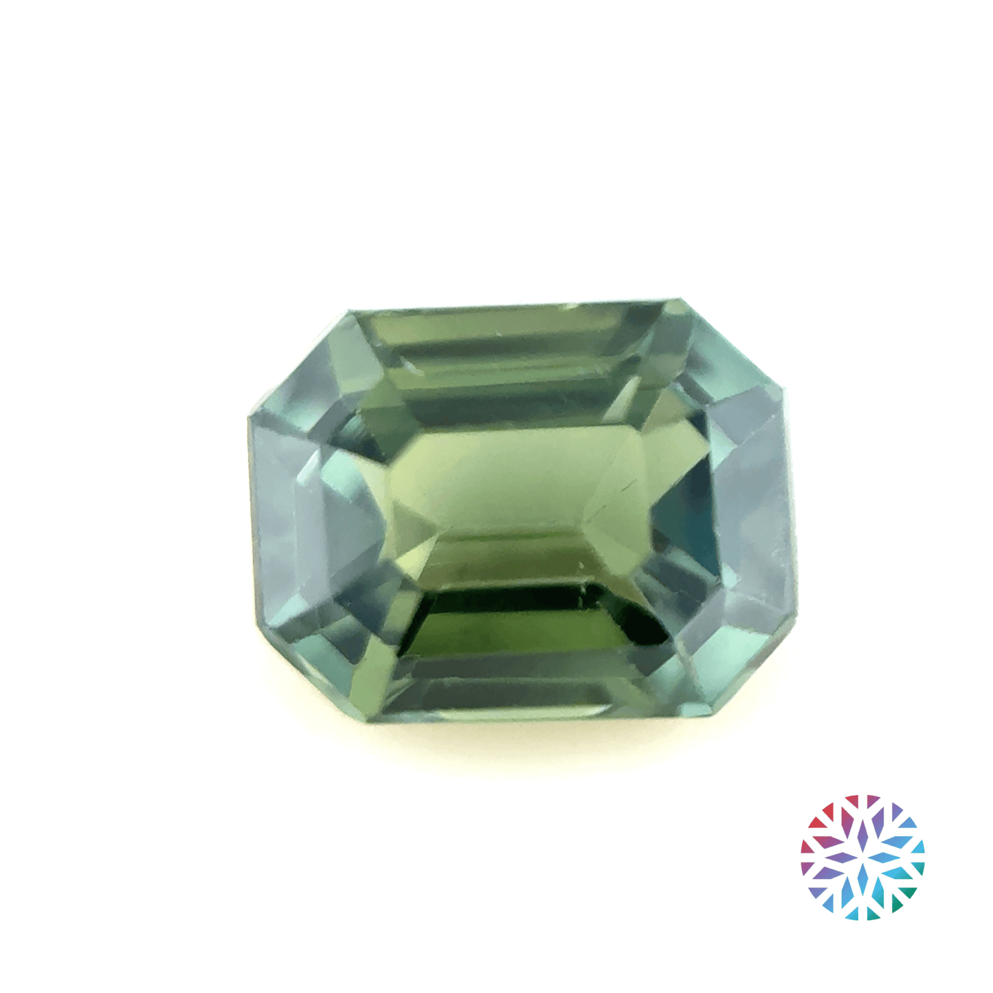 B/G Sapphire- Emerald, 1.04ct, 5.9 x 4.6 x 3.6mm