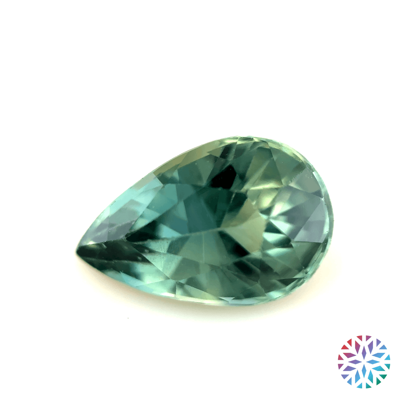 Green Sapphire- Pear, 1.22ct, 8.1 x 5.3 x 4.0mm
