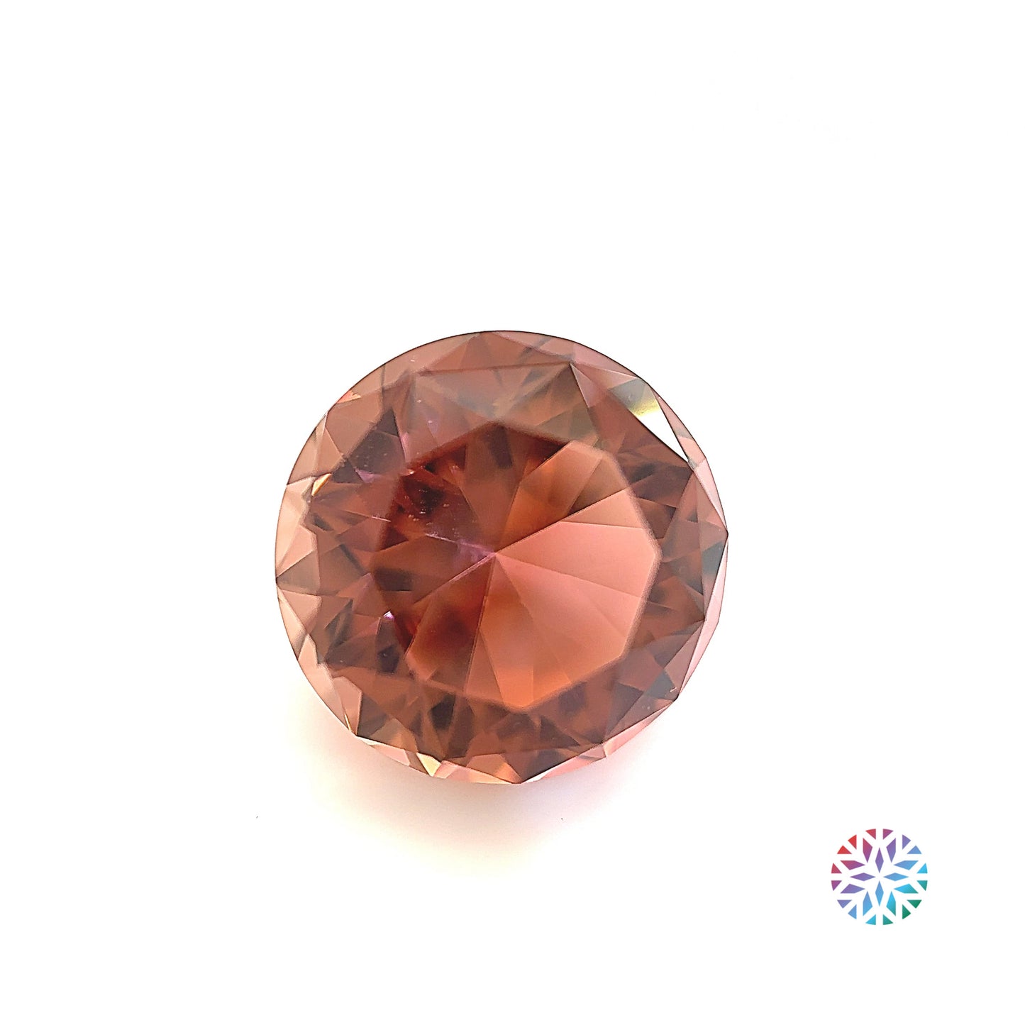 Peach Tourmaline- Round, 7.52ct, 11.9 x 11.9 x 8.5mm