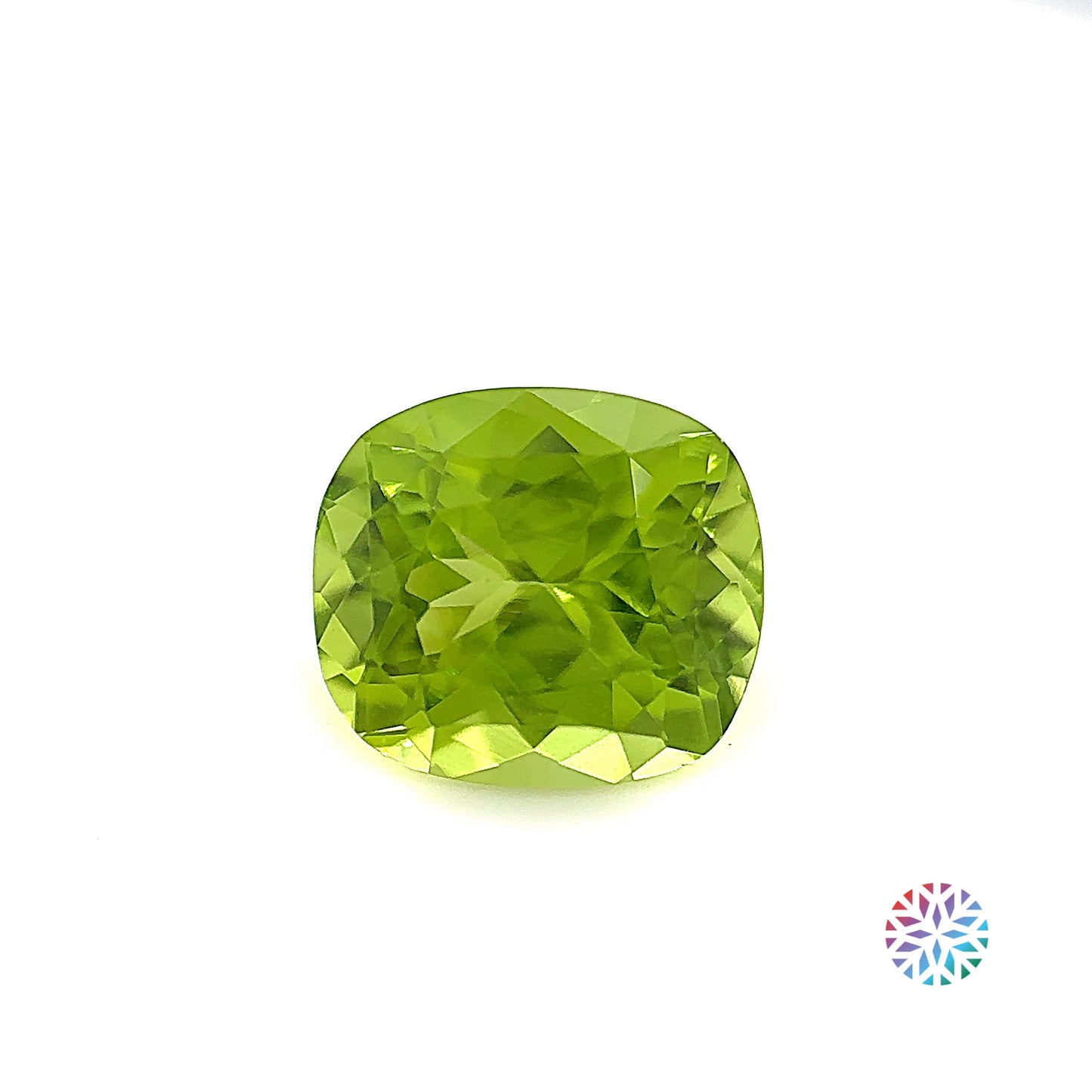 Peridot- Cushion, 3.04ct, 9.4 x 8.3 x 5.7mm