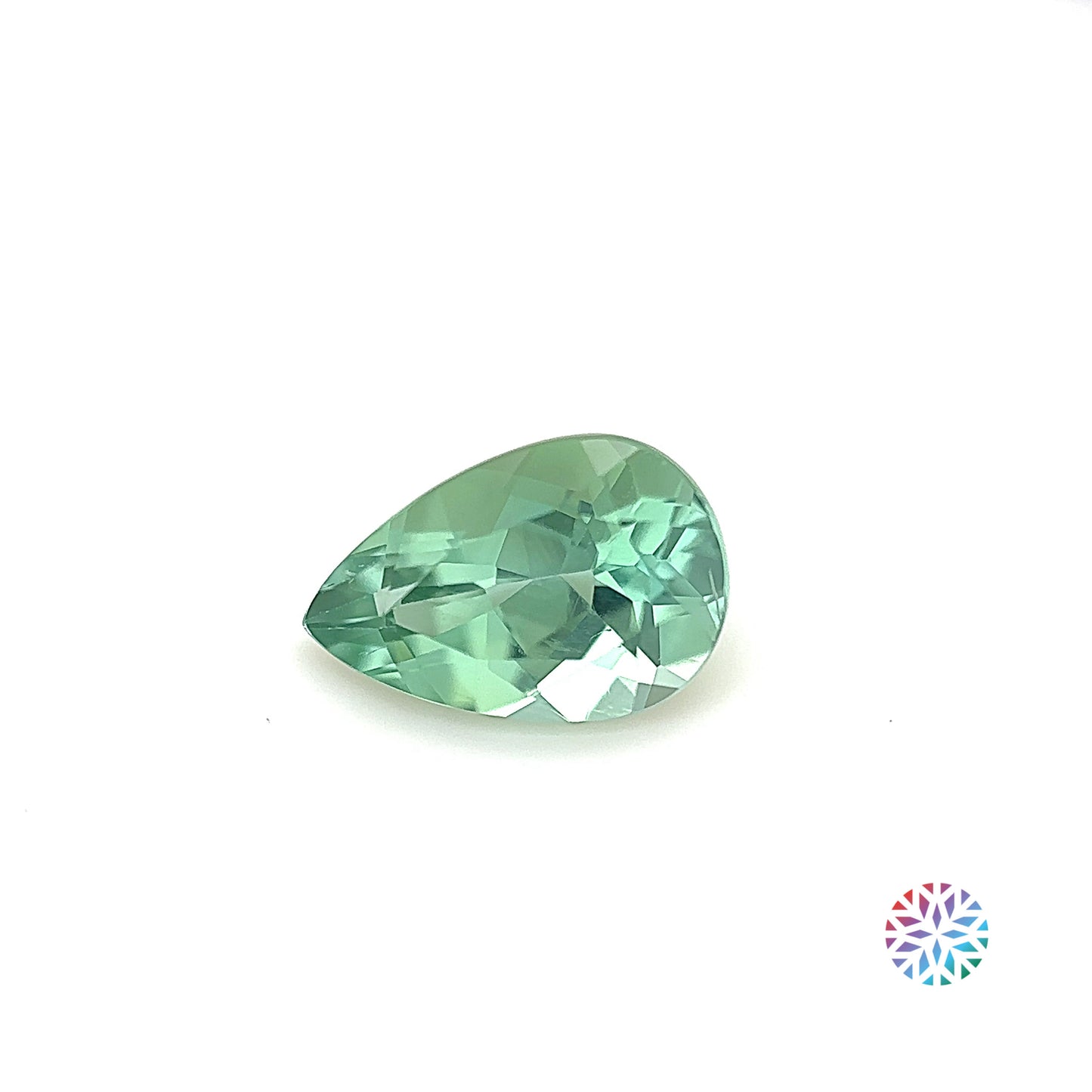 Mint Tourmaline- Pear, 1.36ct, 9.1 x 6.1 x 4.5mm