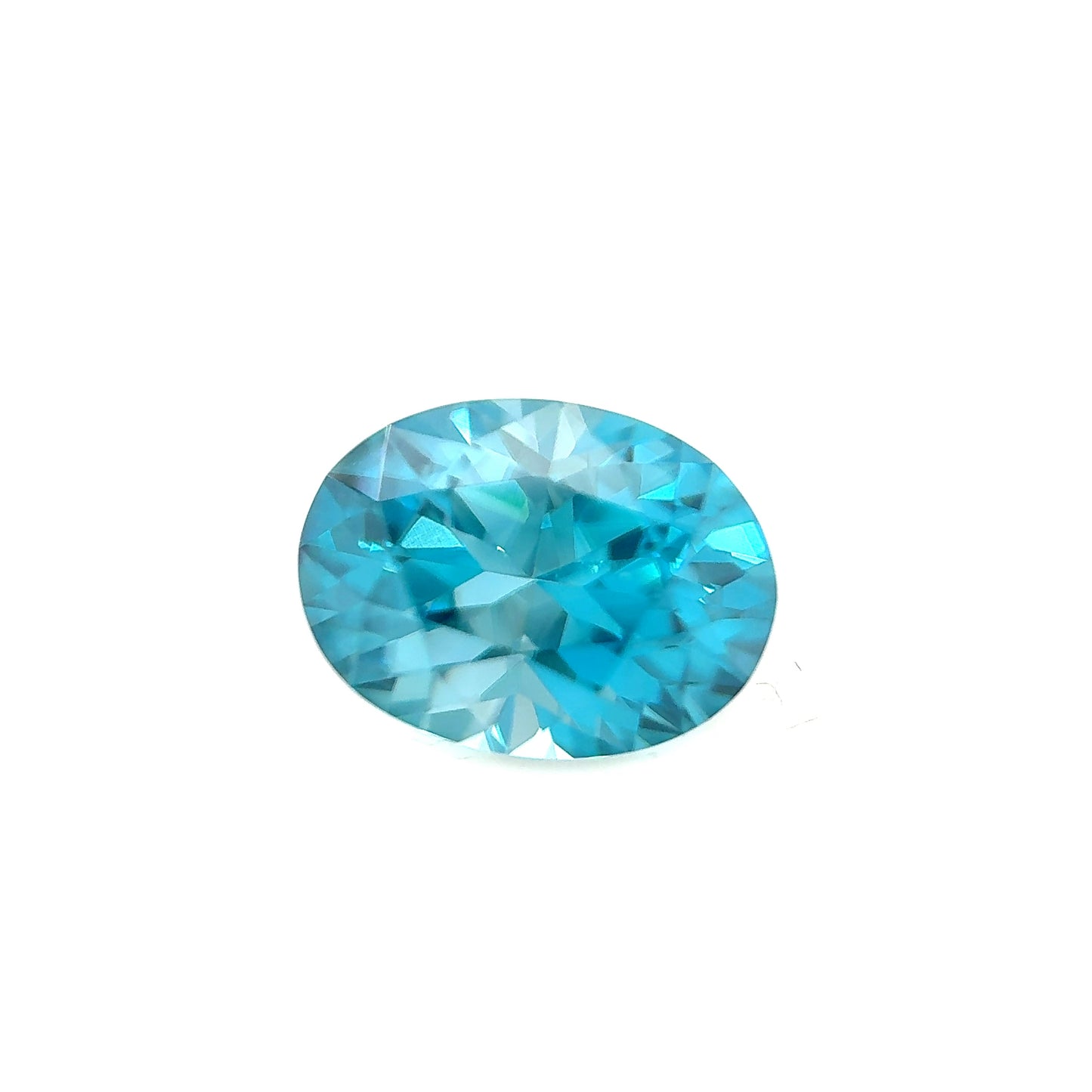 Blue Zircon- Oval, 3.37ct, 10.1 x 7.6 x 5.2mm