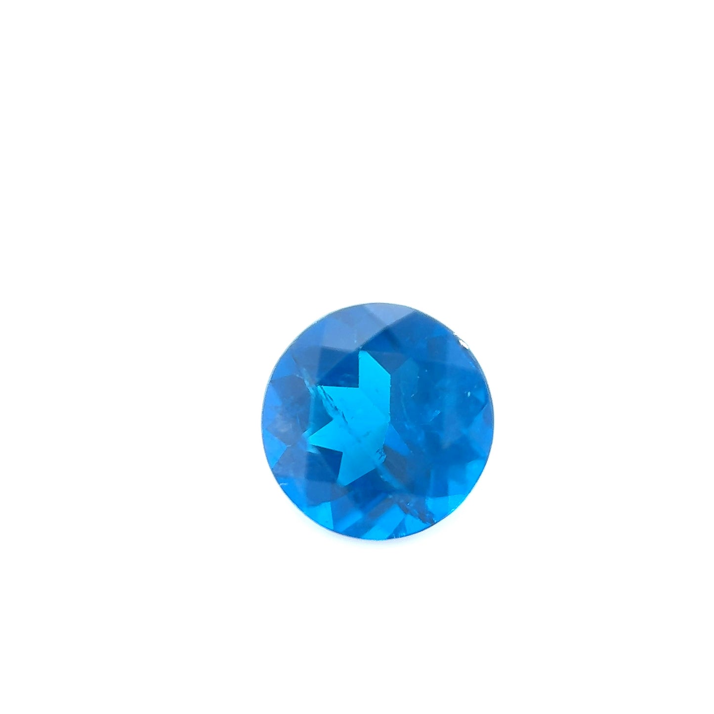 Neon Apatite- Round, 0.92ct, 6.4 x 6.4 x 3.8mm