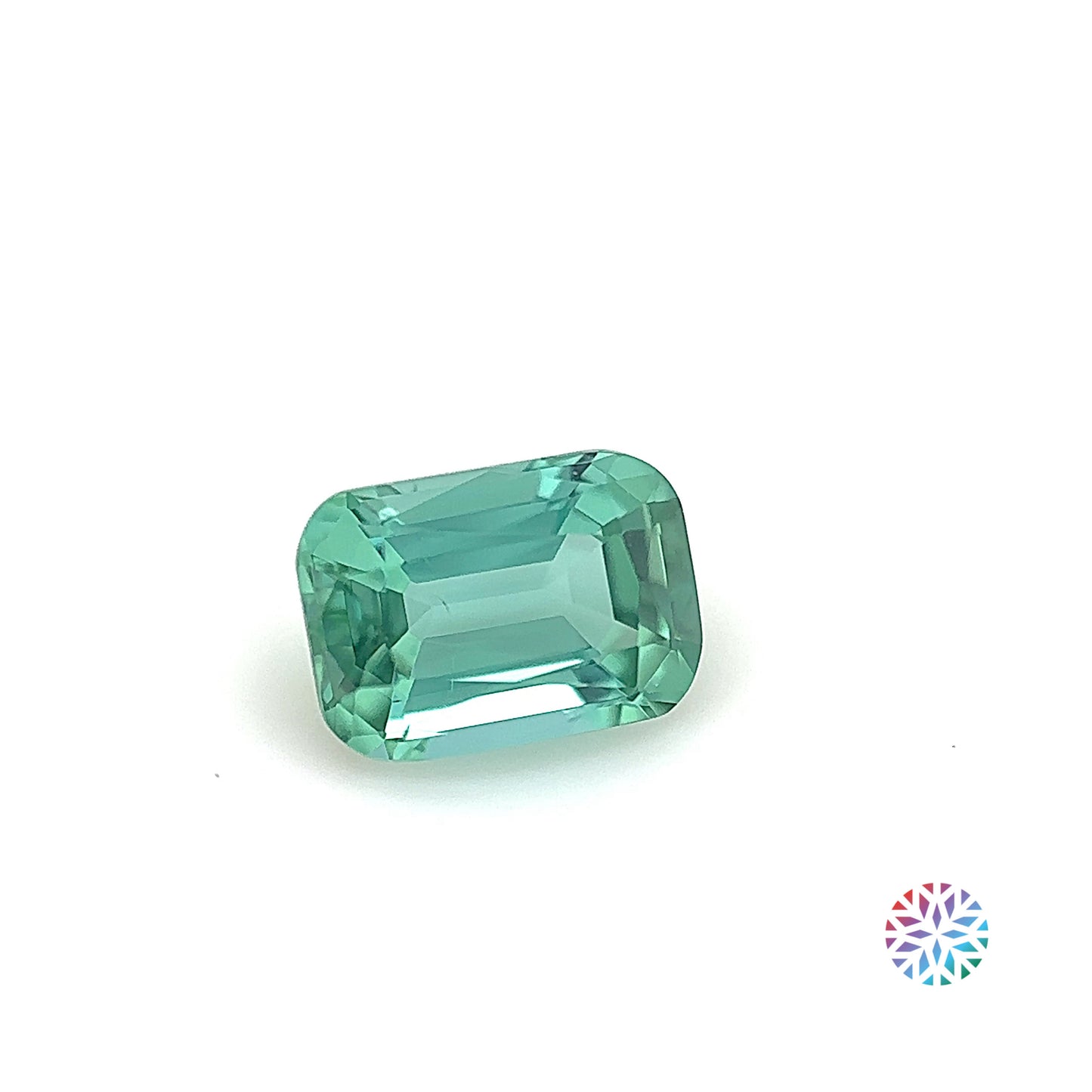 B/G Tourmaline- Cushion, 1.06ct, 7.0 x 5.0 x 3.7mm