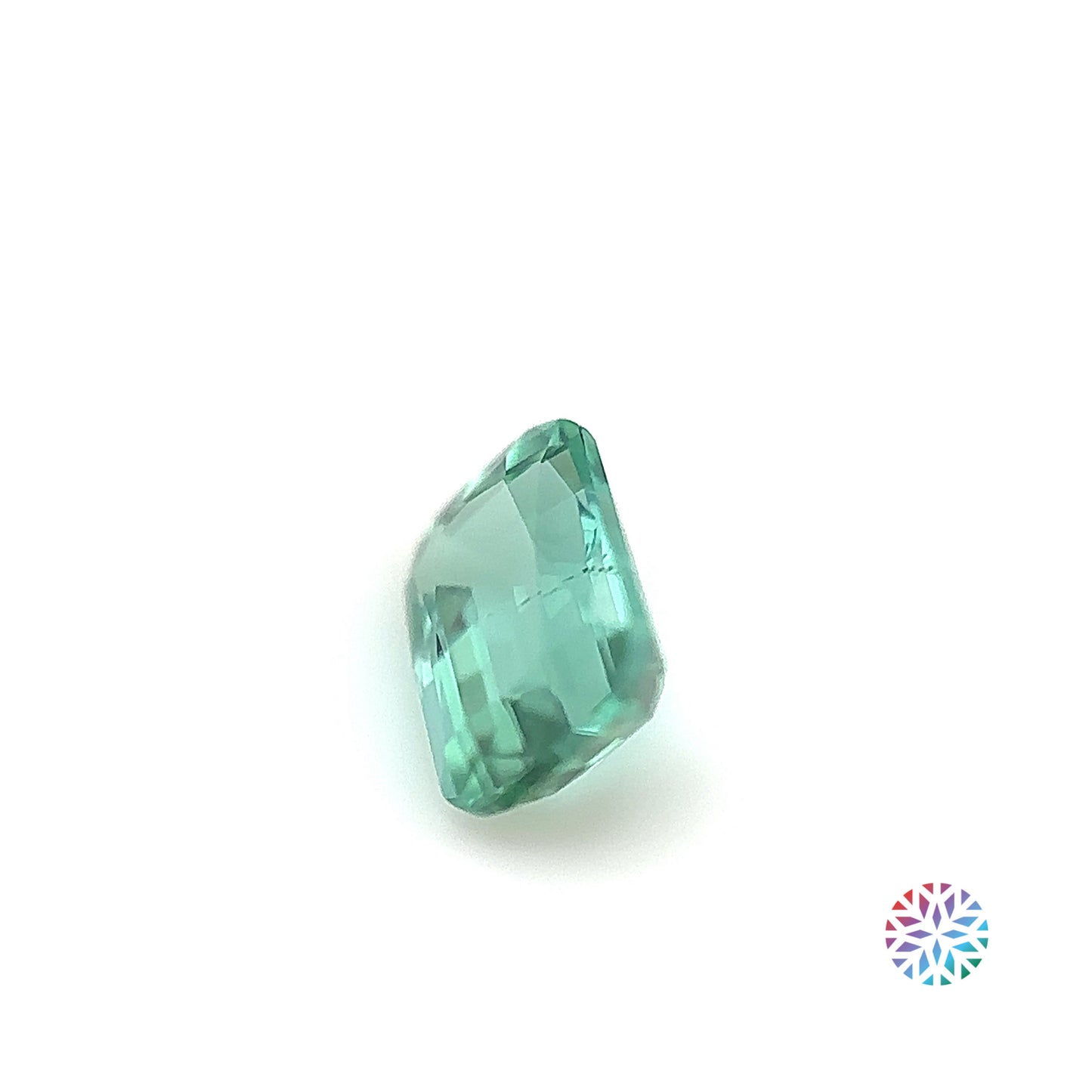 B/G Tourmaline- Cushion, 1.06ct, 7.0 x 5.0 x 3.7mm