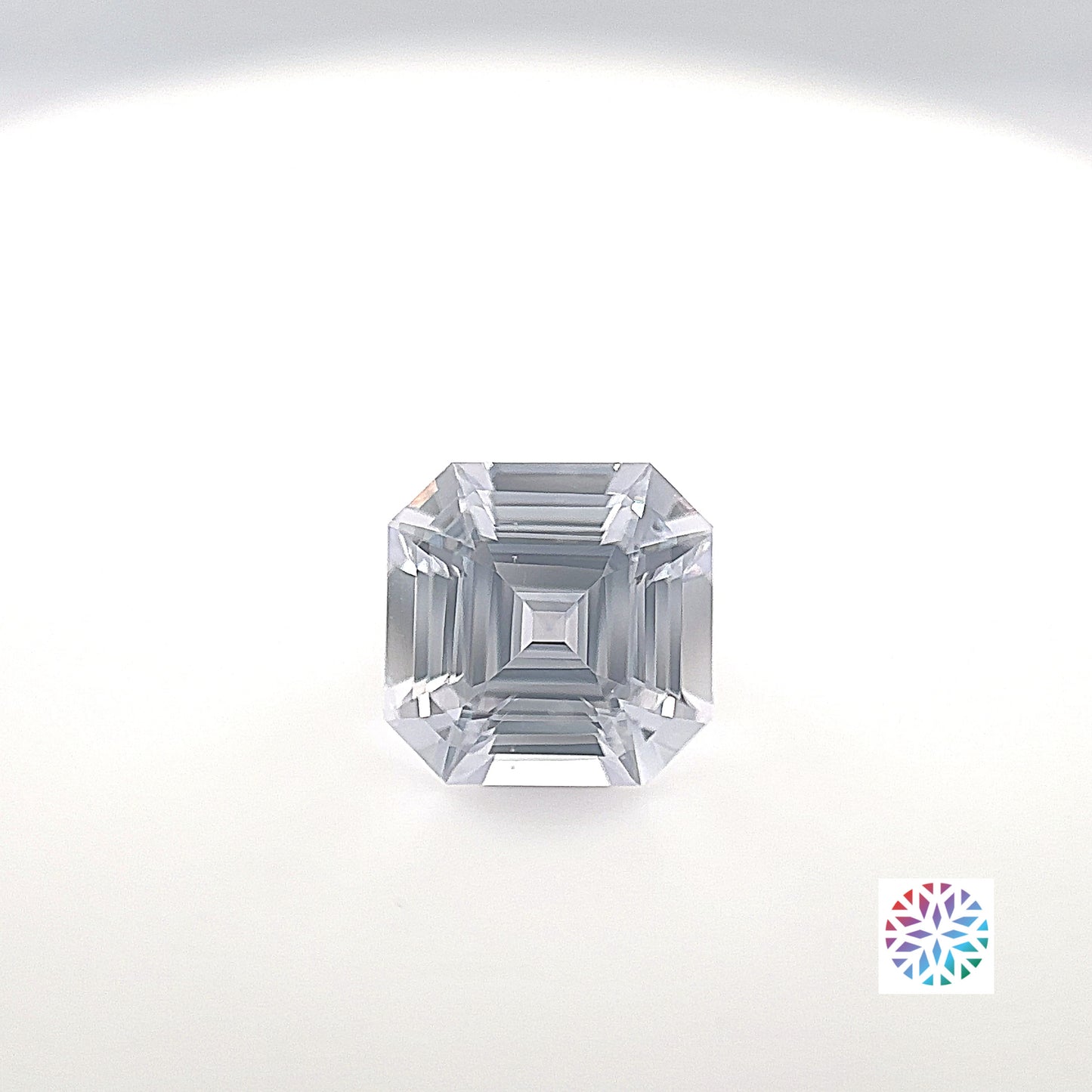 White Sapphire- Emerald, 3.32ct, 8.5 x 8.5 x 5.3mm